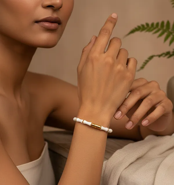 White_Stainless_Steel_Beaded_Bracelet_for_Women