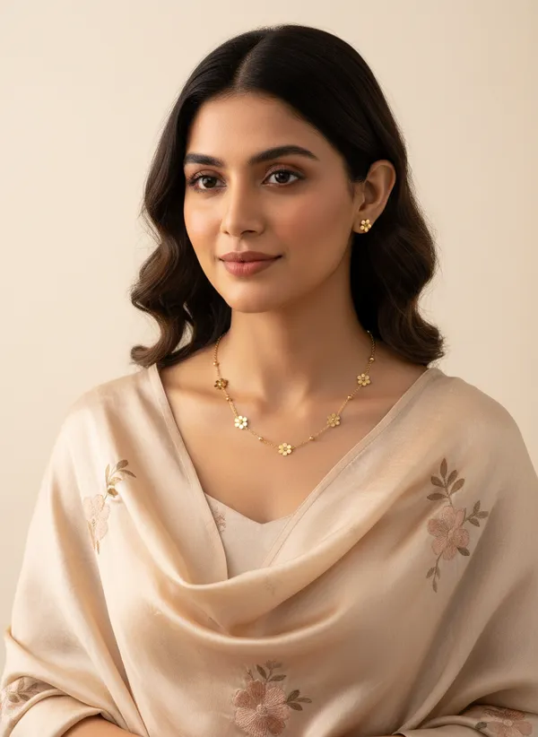 Gold_Stainless_Steel_Floral_Necklace_for_Women