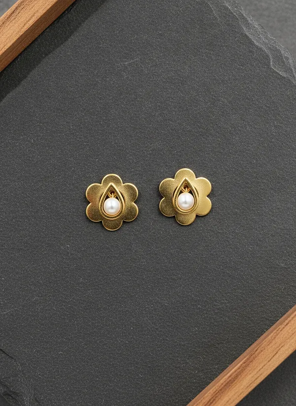 Gold_Tone_Floral_Pearl_Drop_Stud_Earrings_for_Women