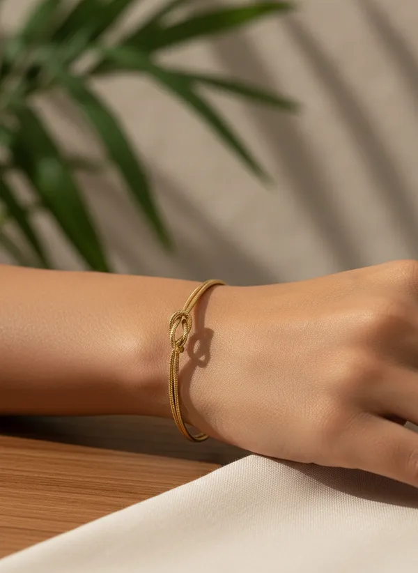 Gold_Tone_Knot_Bracelet_for_Women