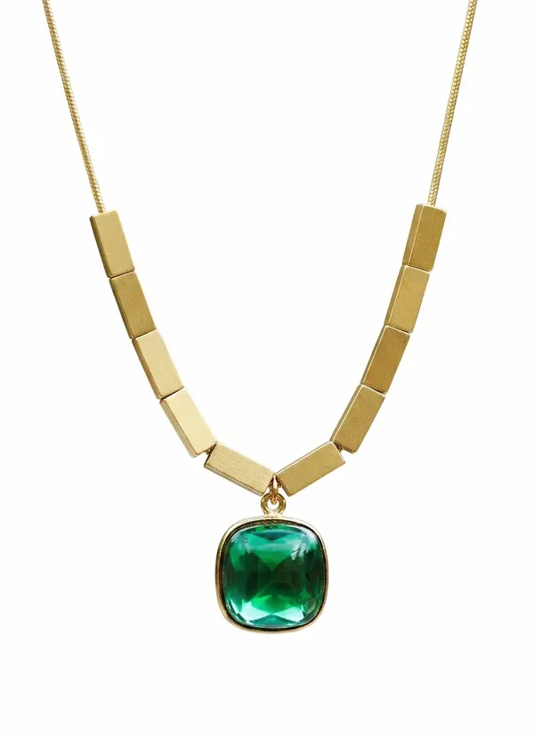 Gold_Tone_Green_Pendant_Necklace_for_Women