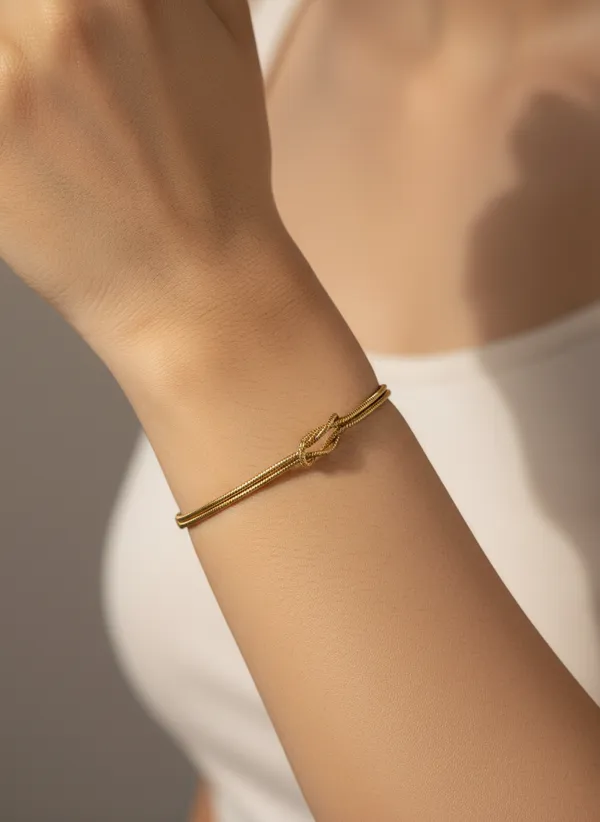 Gold_Tone_Knot_Bracelet_for_Women
