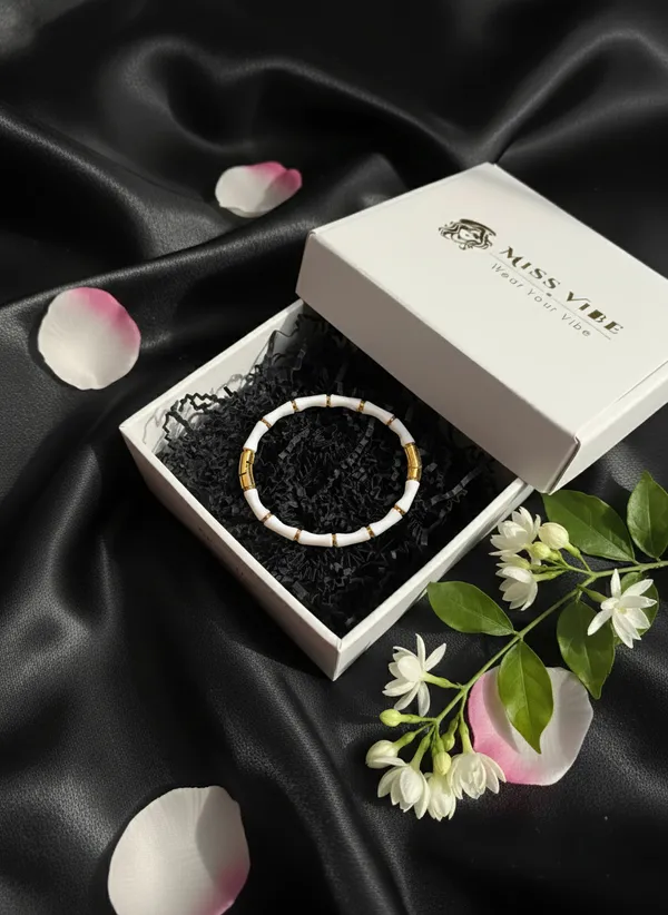 White_Stainless_Steel_Beaded_Bracelet_for_Women
