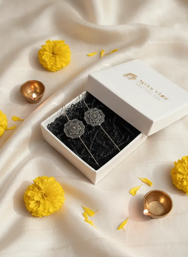 Silver_Oxidized_Floral_Drop_Earrings_for_Women