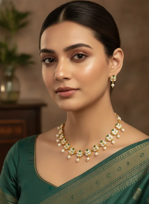 Gold_Toned_Floral_Stone_Jewellery_Set_for_Women