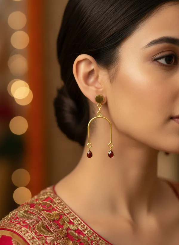 Gold_Tone_Red_Stone_Drop_Earrings_for_Women