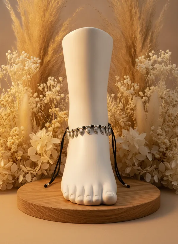 Silver-Tone_Leaf_Pendant_Black_Beaded_Necklace_for_Women