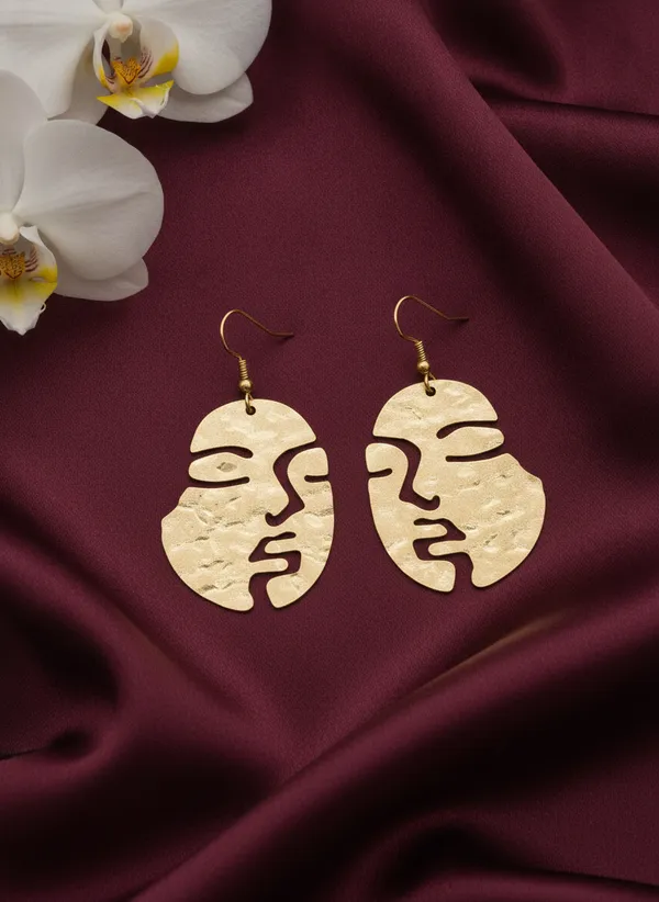 Gold_Tone_Textured_Statement_Earrings_for_Women