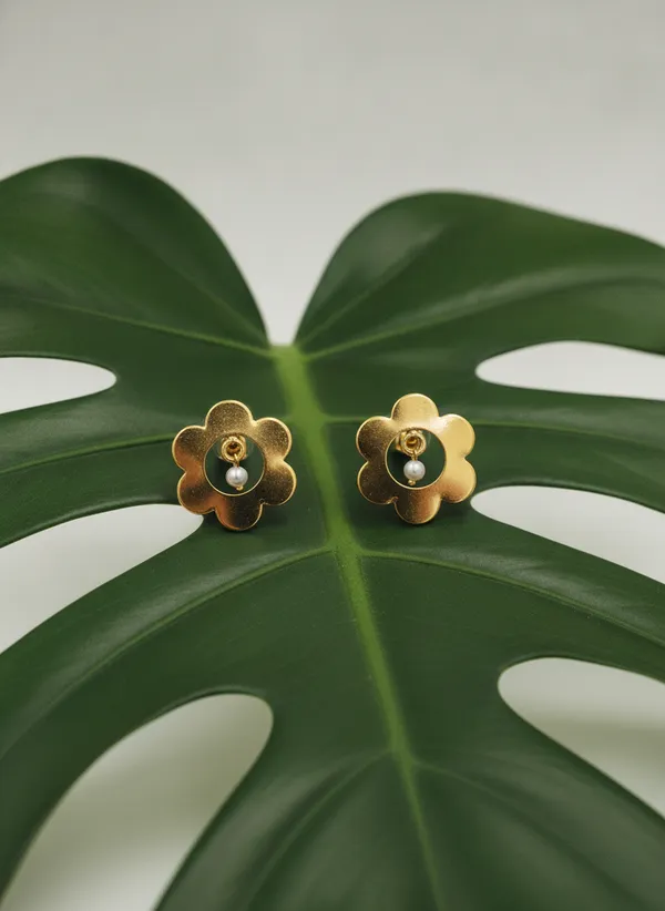 Gold_Tone_Floral_Pearl_Drop_Stud_Earrings_for_Women