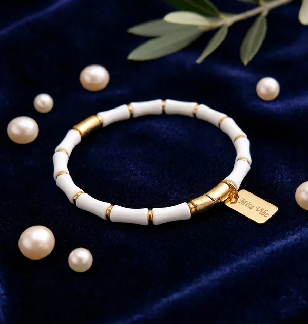 White_Stainless_Steel_Beaded_Bracelet_for_Women