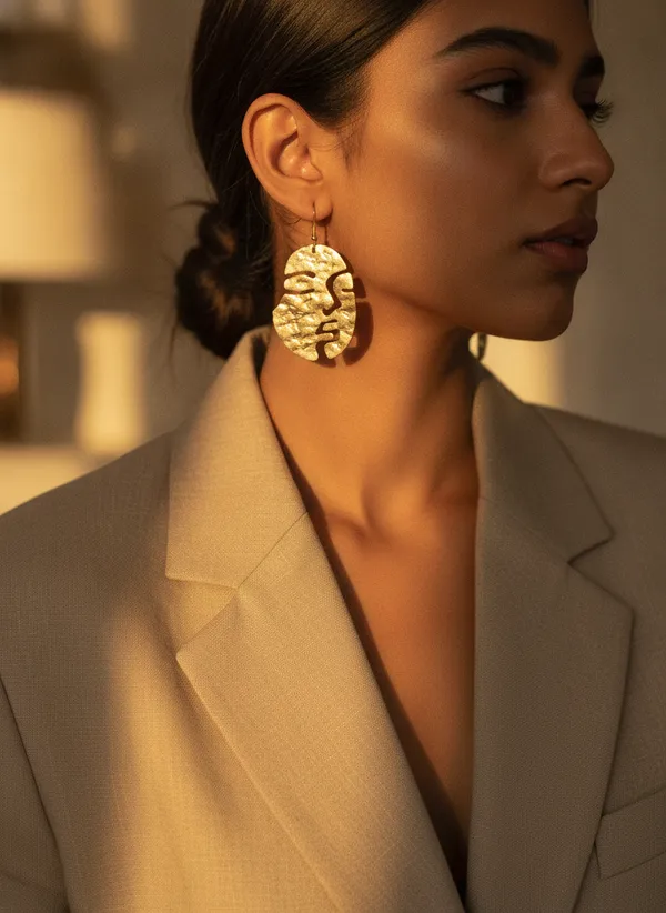 Gold_Tone_Textured_Statement_Earrings_for_Women