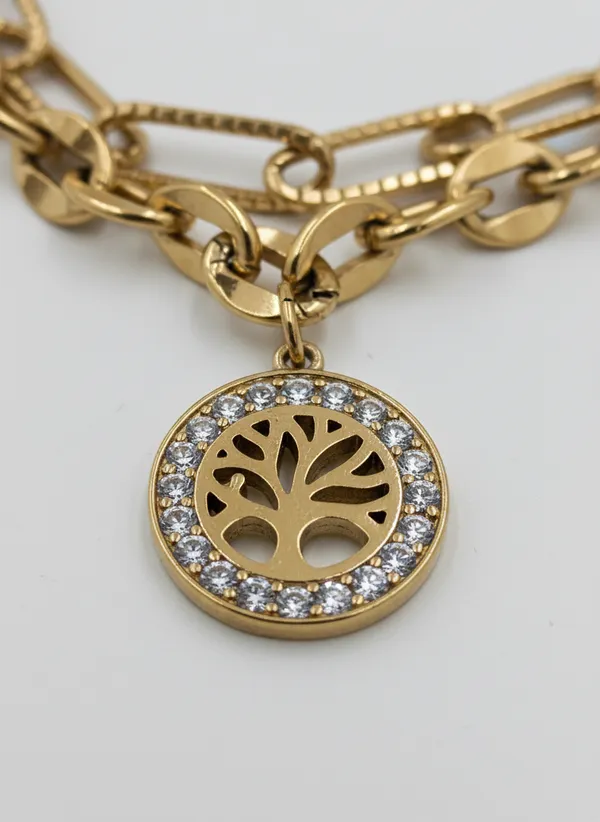Gold_Tone_Layered_Tree_Of_Life_Charm_Bracelet_for_Women