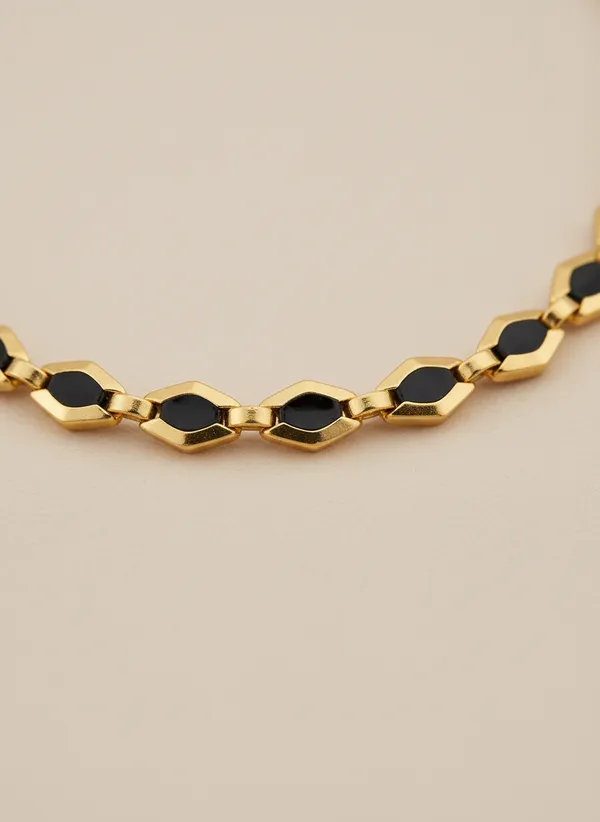 Gold_Tone_Black_Link_Necklace_for_Women