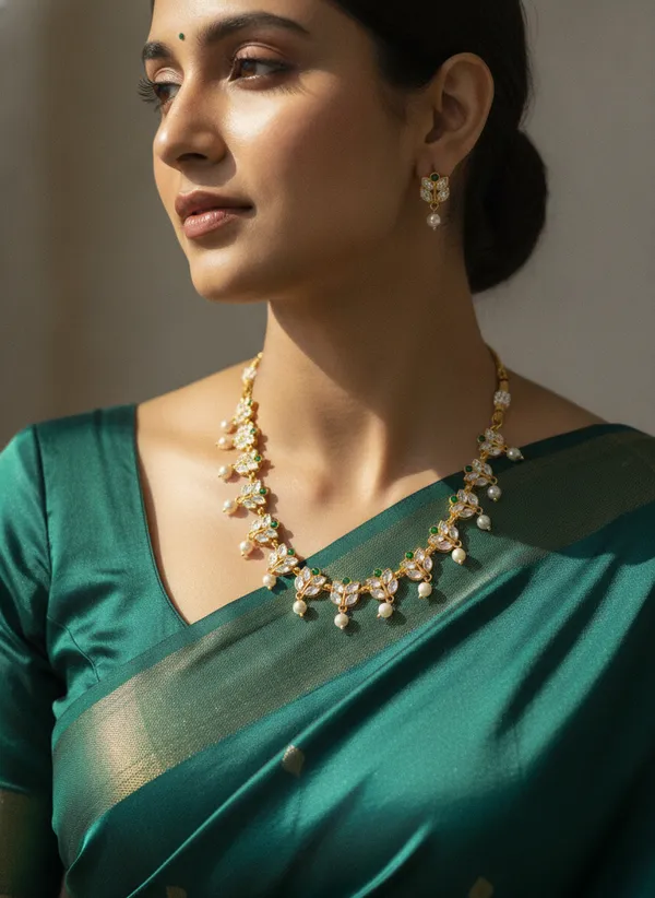 Gold_Toned_Floral_Stone_Jewellery_Set_for_Women