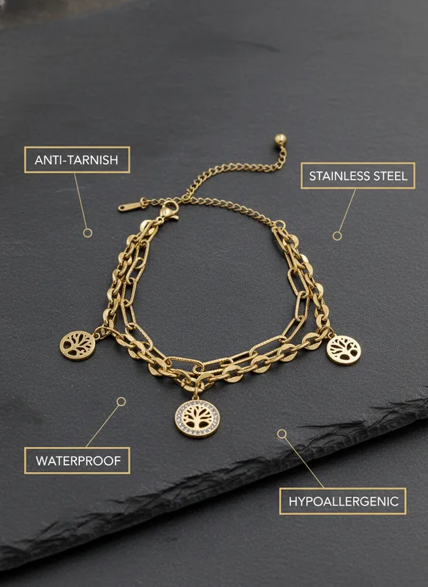 Gold_Tone_Layered_Tree_Of_Life_Charm_Bracelet_for_Women