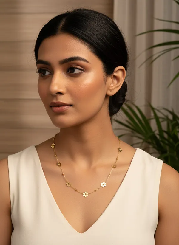 Gold_Stainless_Steel_Floral_Necklace_for_Women