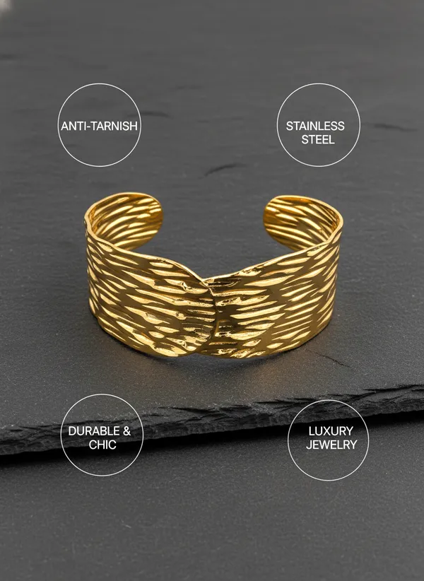 Gold_Stainless_Steel_Textured_Cuff_Bracelet_for_Women