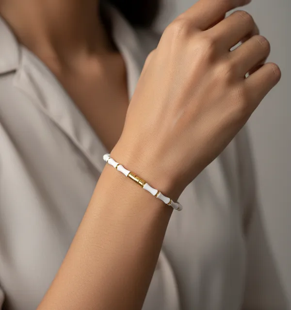 White_Stainless_Steel_Beaded_Bracelet_for_Women