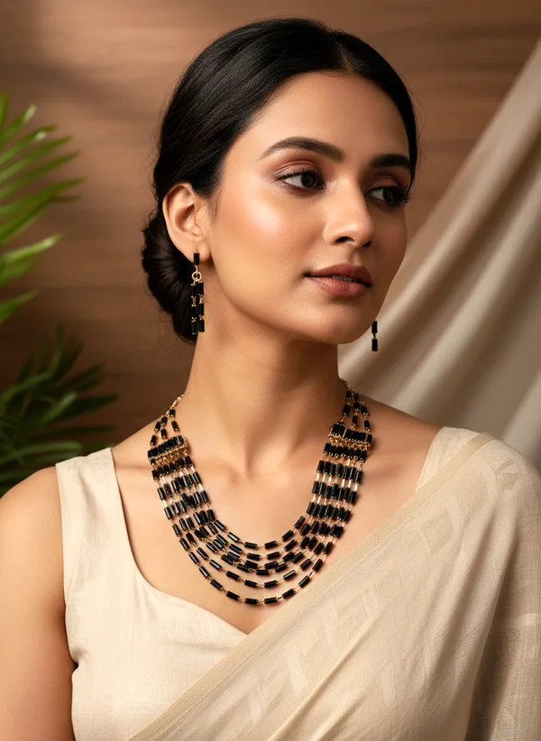 Black_Beaded_Mangalsutra_Necklace_And_Earrings_Set_For_Women