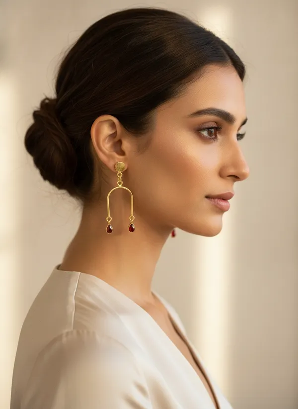 Gold_Tone_Red_Stone_Drop_Earrings_for_Women