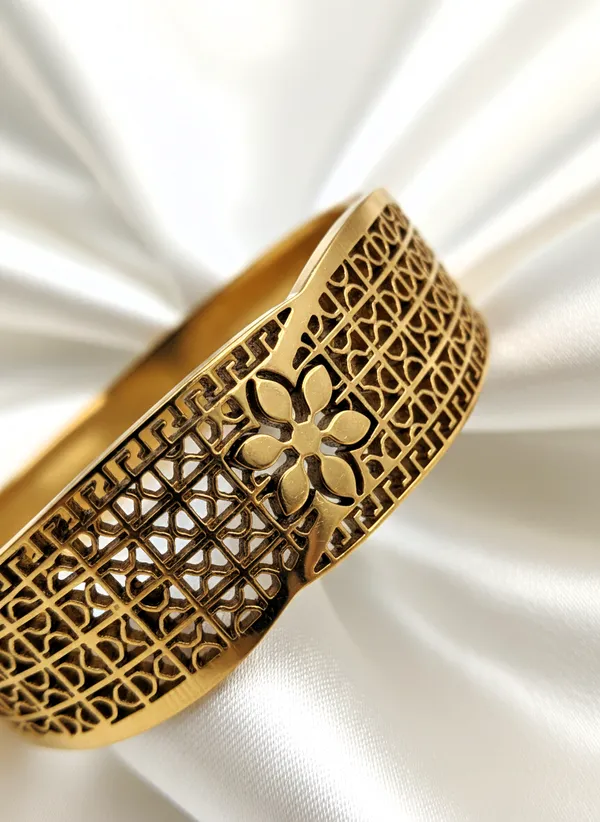 Gold_Tone_Floral_Cutwork_Cuff_Bracelet_for_Women