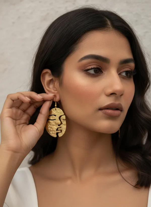 Gold_Tone_Textured_Statement_Earrings_for_Women