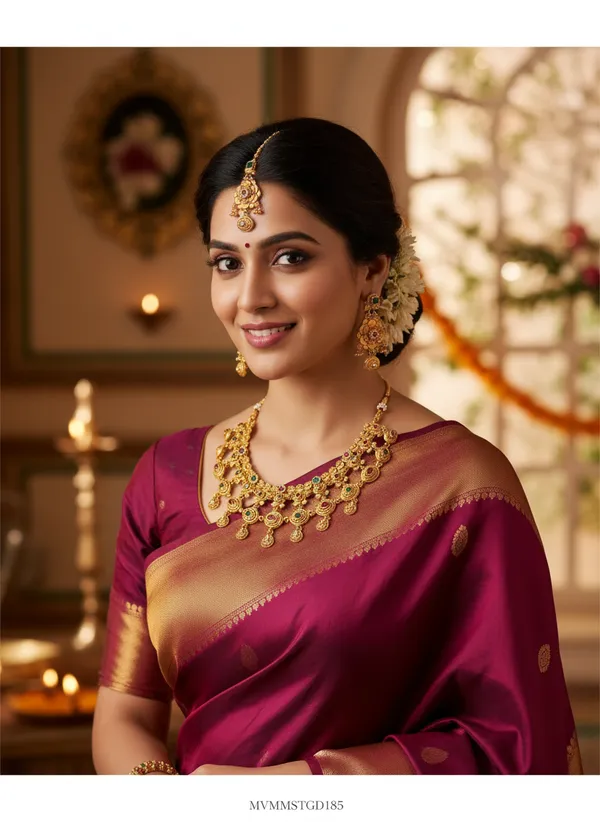 Gold_Tone_Traditional_Necklace_And_Earrings_Set_For_Women