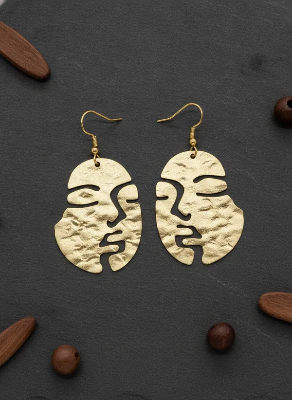 Gold_Tone_Textured_Statement_Earrings_for_Women