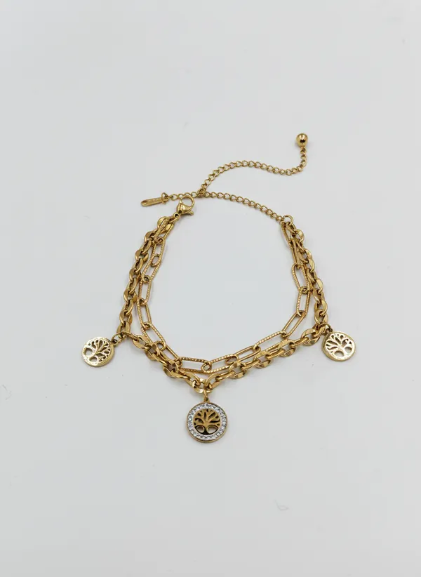 Gold_Tone_Layered_Tree_Of_Life_Charm_Bracelet_for_Women