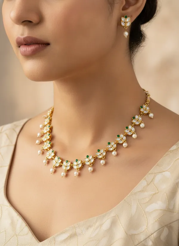 Gold_Toned_Floral_Stone_Jewellery_Set_for_Women