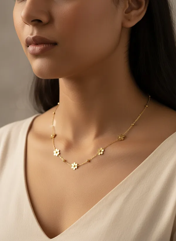 Gold_Stainless_Steel_Floral_Necklace_for_Women