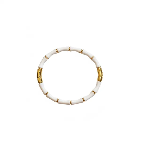 White_Stainless_Steel_Beaded_Bracelet_for_Women