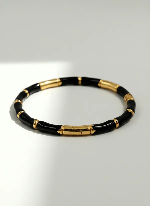 Black_And_Gold_Beaded_Bracelet_for_Men