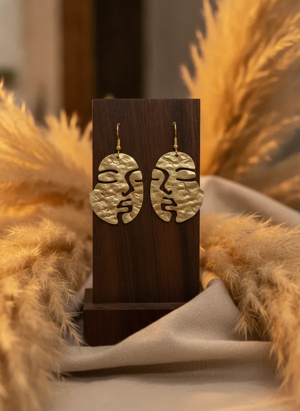 Gold_Tone_Textured_Statement_Earrings_for_Women