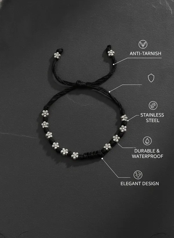 Black_Thread_Floral_Charm_Bracelet