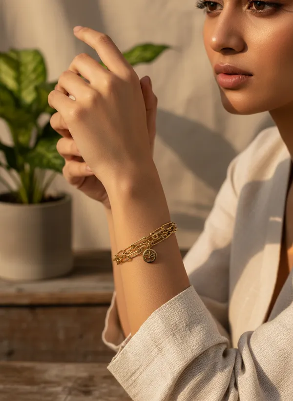 Gold_Tone_Layered_Tree_Of_Life_Charm_Bracelet_for_Women