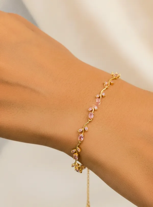 Gold-Tone_Stainless_Steel_Floral_Bracelet_for_Women