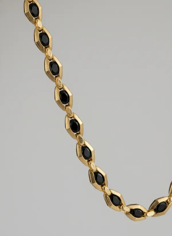 Gold_Tone_Black_Link_Necklace_for_Women
