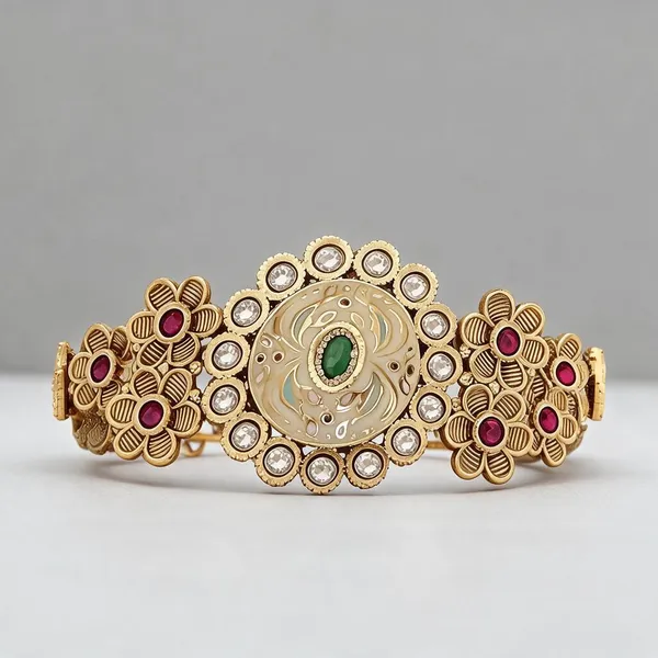Kundan-Style_Gold-Tone_Ruby_And_Green_Stone_Designer_Bracelet
