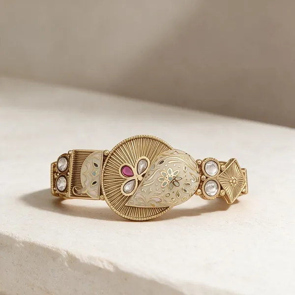 Royal_Gold-Tone_Traditional_Designer_Bracelet_–_Kundan_And_Floral_Motif