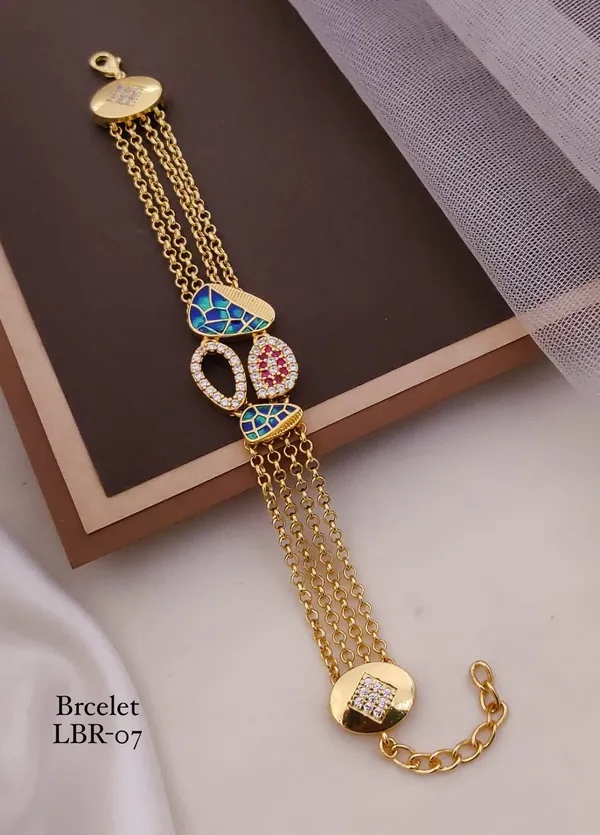 Elegant_Gold-Plated_Multicolor_Meenakari_Chain_Bracelet