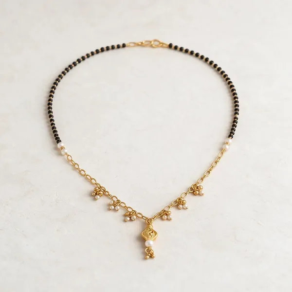 Elegant_Floral_Chain_With_Pearl_Drop_Mangalsutra_Pack_Of_2