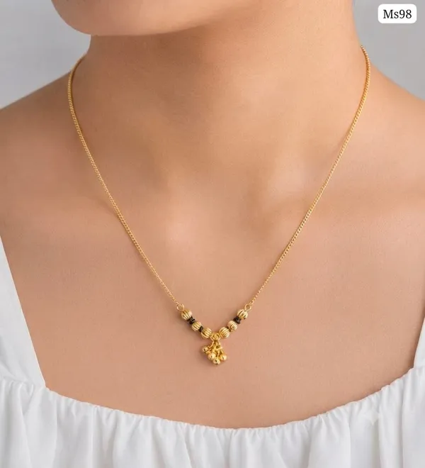 Classic_Golden_Ribbed_Bead_Floral_Drop_Mangalsutra_Pack_Of_3