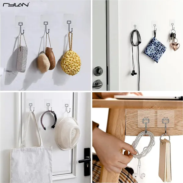 Plastic_Heavy-Duty_Silver_Self-Adhesive_Wall_Hooks_Pack_Of_10