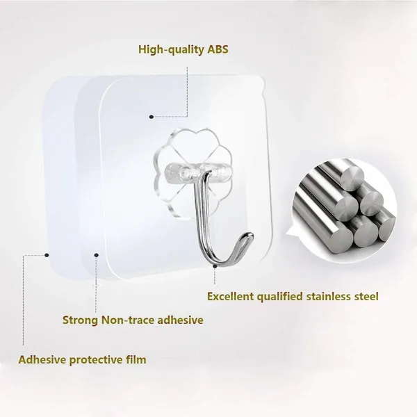 Plastic_Transparent_Stainless_Steel_Self-Adhesive_Wall_Hooks_Pack_Of_10