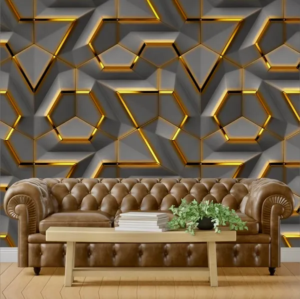 Pvc_Self_Adhesive_Dark_Gold_Geometric_Wallpaper_Roll