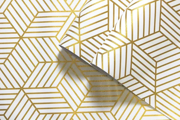 Vinyl_Self_Adhesive_Gold_Hexagon_Geometric_Wallpaper