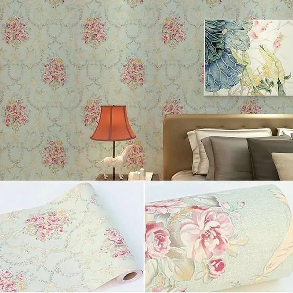 Vinyl_Floral_Rose_Print_Self-Adhesive_Decorative_Wallpaper