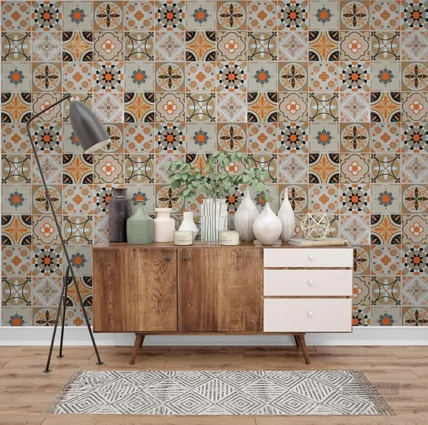 Pvc_Vinyl_Self_Adhesive_Brown_Floral_Damask_Wallpaper