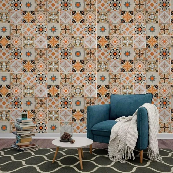 Pvc_Vinyl_Self_Adhesive_Brown_Floral_Damask_Wallpaper